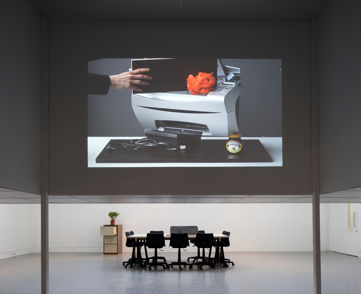 Installation view. Video by Marilou Lemmens and Richard Igbhy