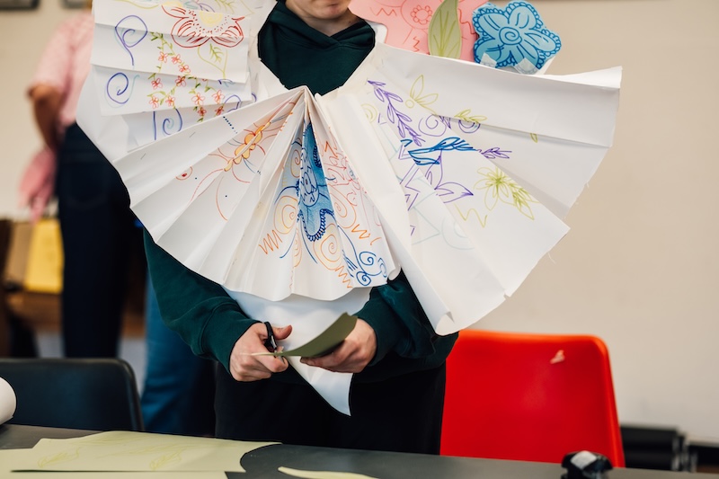 Zandra Rhodes Colourful Heritage - UCA Canterbury Outreach Workshops - May 2025. Photo © Yousef Al Nasser
